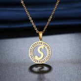 Crystal Rhinestone Initial Necklace